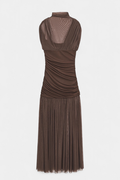 Noelia Vestido Bodycon de Malla Plisada