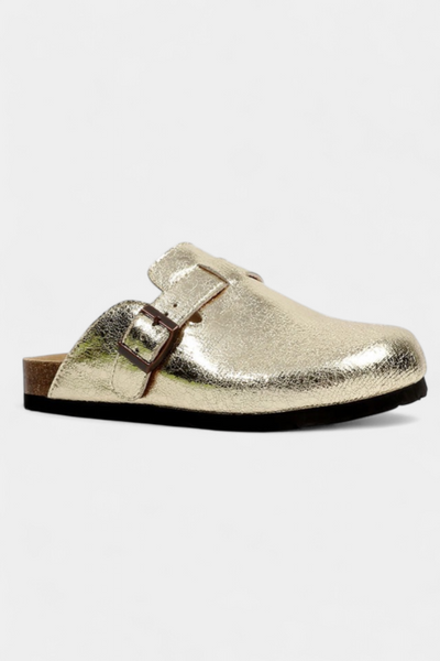 Aubree Zuecos Unisex de Gamuza con Hebilla Ajustable