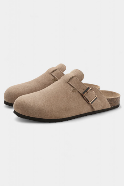 Aubree Zuecos Unisex de Gamuza con Hebilla Ajustable