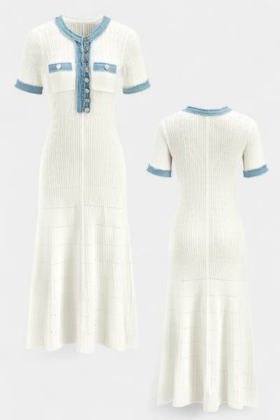 Alexia Vestido Midi de Punto con Ribete