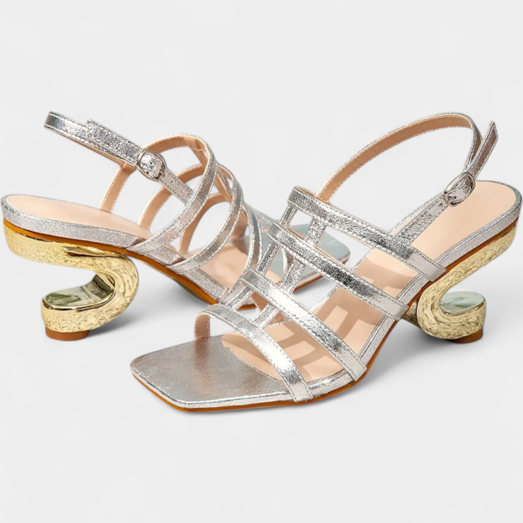 Deborah Tacónes Metálicas Brillantes