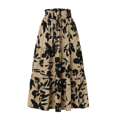 Falda midi con estampado floral y plisados - Camila
