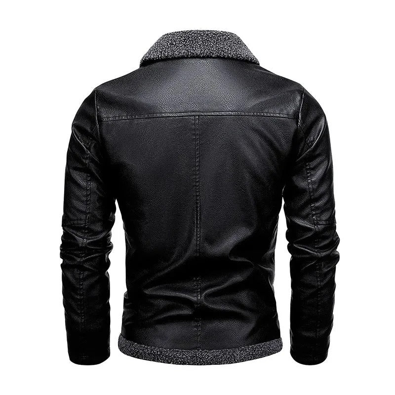 Mateo™ | Chaqueta de cuero elegante de felpa