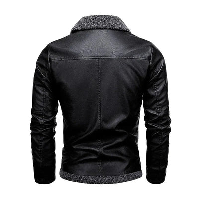 Mateo™ | Chaqueta de cuero elegante de felpa