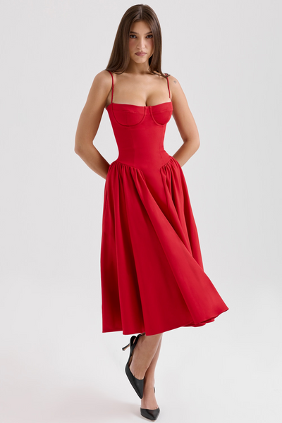 Felicity Vestido Midi Corsé Sin Mangas