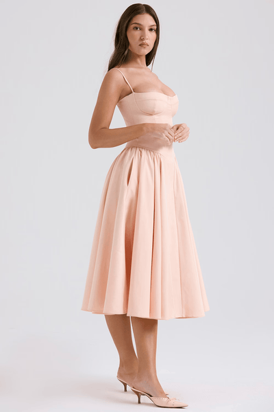 Felicity Vestido Midi Corsé Sin Mangas